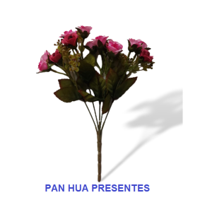 FLOR ROSA C/5 MINI ENVELHECIDA DUAS CORES