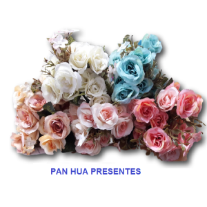 ROSA C/5 GALHOS DUAS CORES RAJADA