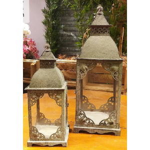 CONJUNTO LANTERNA C/02 PCS  METAL RETRO