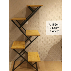 PRATELEIRA METAL MADEIRA ENTRELACADA