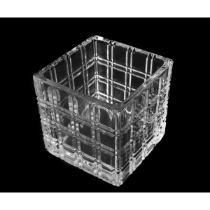 VASO DE VIDRO VQX-8-1907 QUADRADINHOS 8CM