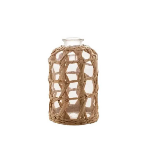 VASO DE VIDRO  C/FIBRA NATURAL