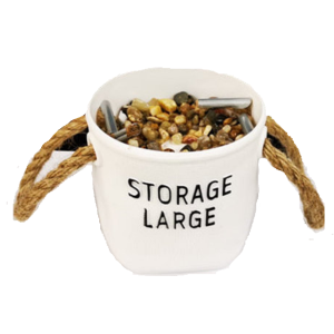 VASO DECORATIVO 41649 PLÁST. C/ALÇA SISAL