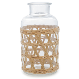 VASO DE VIDRO 29277 FIBRA NATURAL