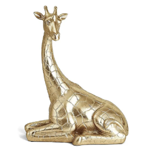 ESCULTURA 17457 GIRAFA POLIRESINA DOURADA