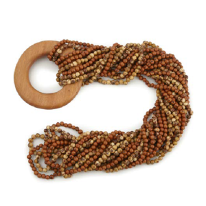 COLAR DE MESA 18670 MADEIRA E SEMENTE DE AÇAI