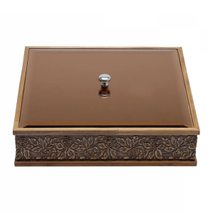 CAIXA MADEIRA 11977 TAMPA VIDRO BISOTE