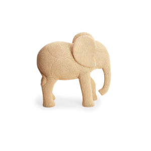 ESCULTURA DE ELEFANTE COM RELEVO EM POLIRRESINA