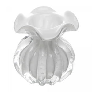 VASO ITALY 61794 BRANCO LEITOSO VIDRO