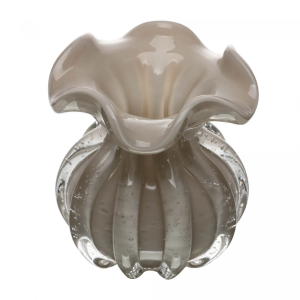 VASO ITALY  NUDE LEITOSO VIDRO