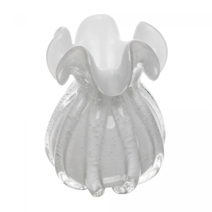 VASO ITALY BRANCO LEITOSO VIDRO