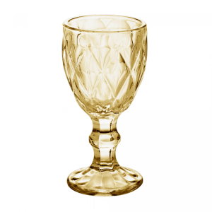 CJ TAÇA DE LICOR  DE VIDRO ÂMBAR DIAMOND