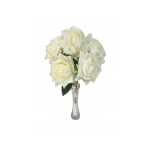 BUQUE DE ROSA COM 7 GALHOS DIAMANTE BRANCA